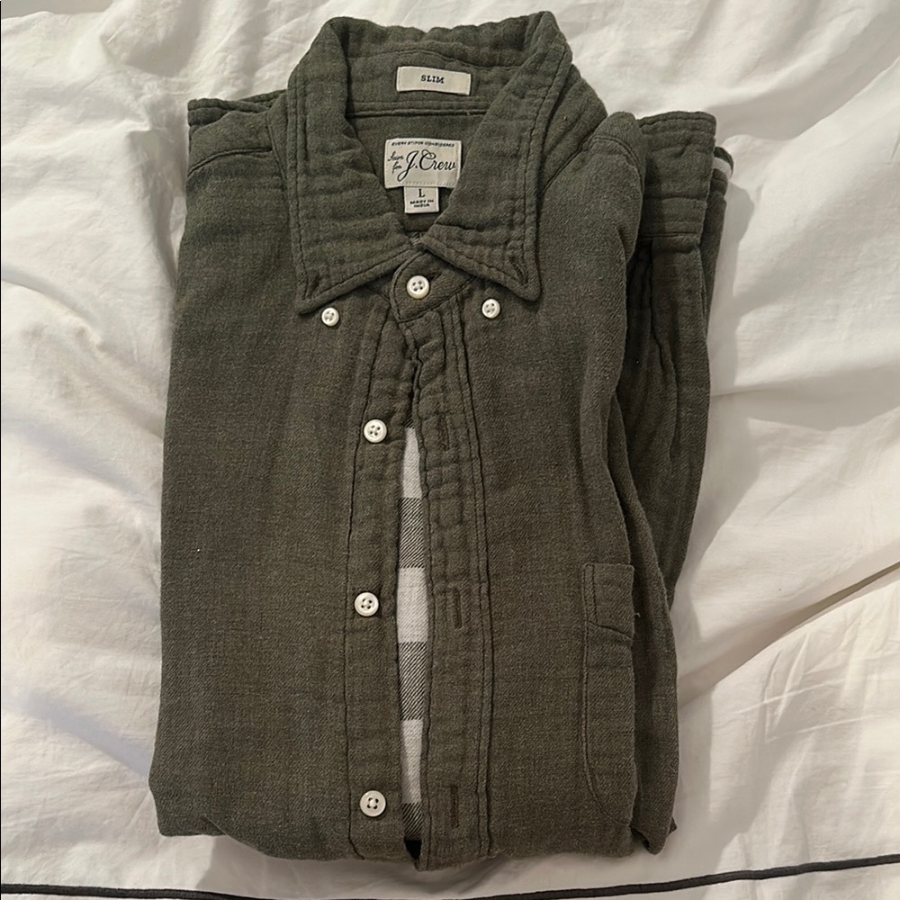 J.Crew Dark Green Button-Up Jacket